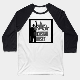 Rockstar Rosey - Three Stars Logo with Border Baseball T-Shirt